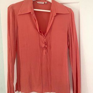 Peach Tahari Silk Shirt